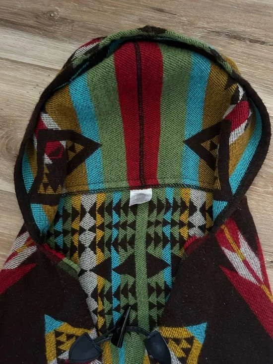 Boho Tribal Hooded Poncho OS - Picture 5 of 7